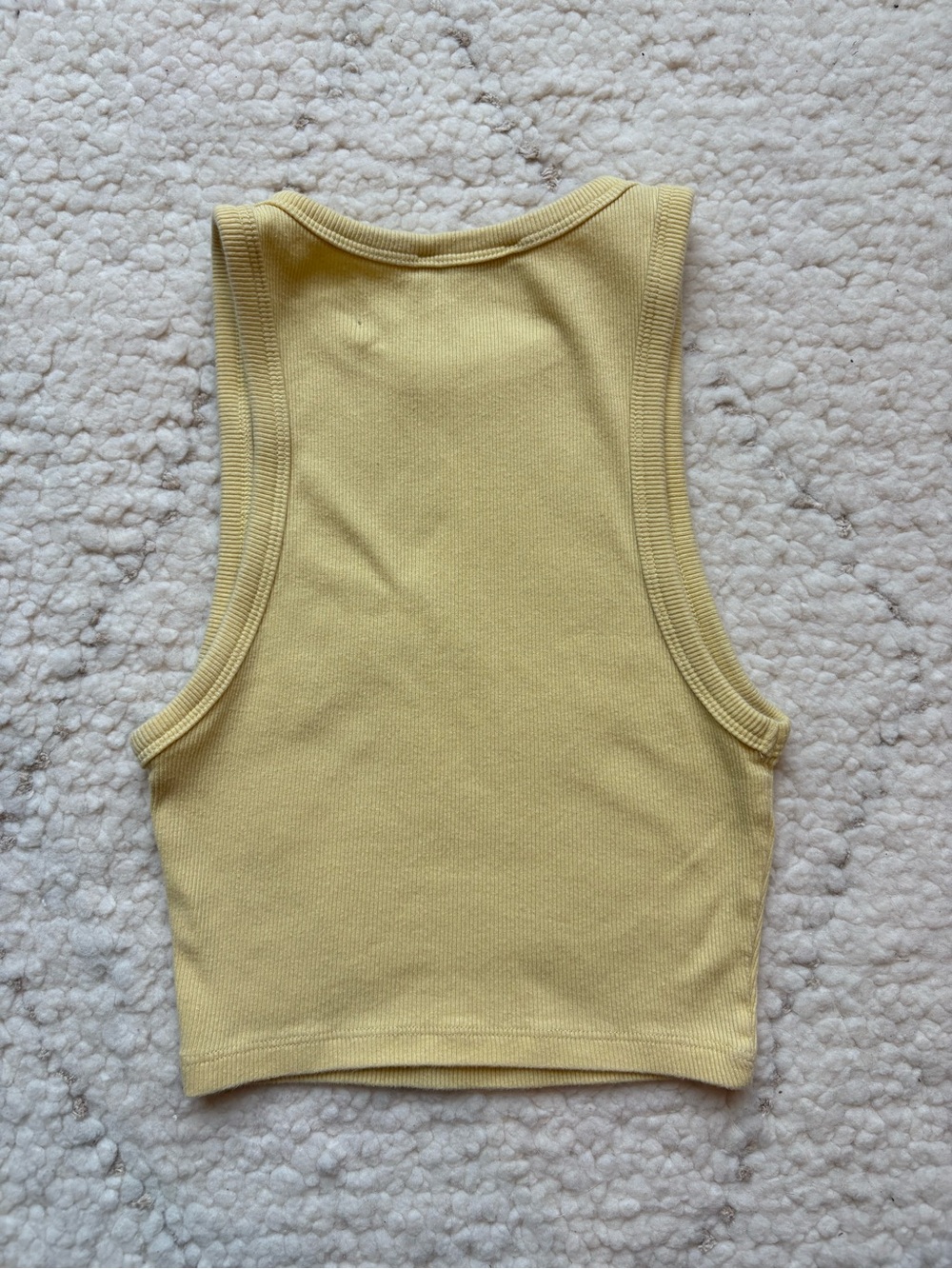 Zara Yellow Ribbed Crop Tank - Picture 2 of 3
